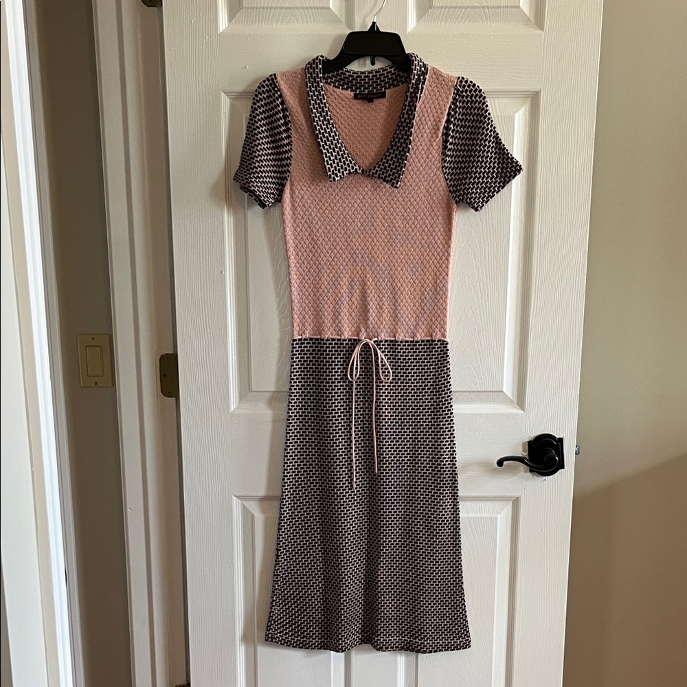 Vintage Betsey Johnson Pink and Black Sweater Dress